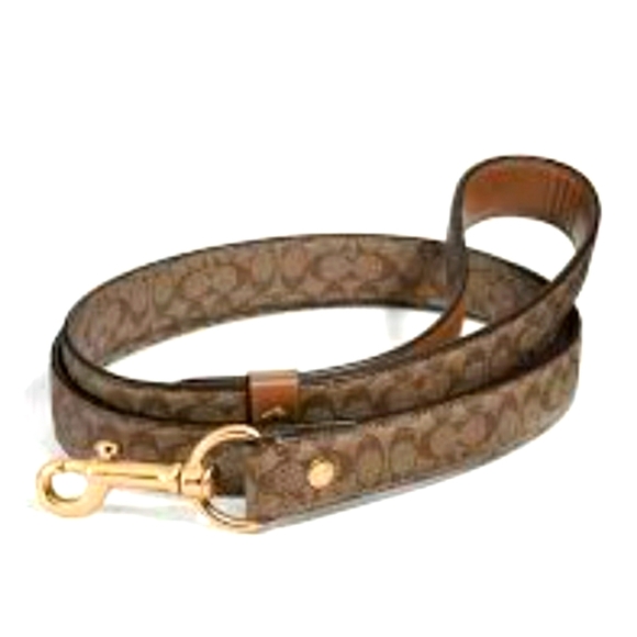 Coach Signature Large Pet Leash Crossgrain Leather NWT and box